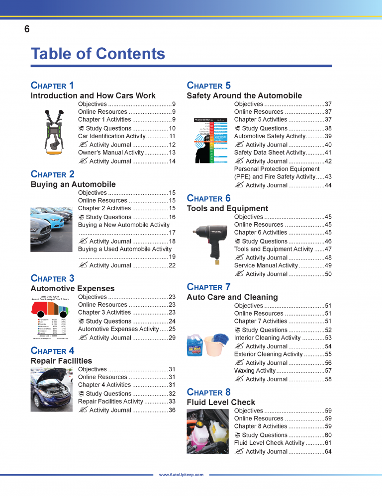 Auto Upkeep Workbook Page 6