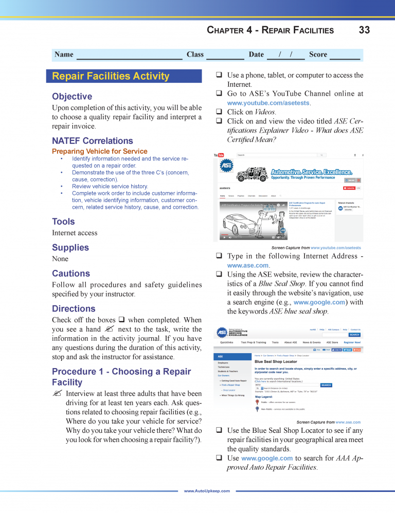 Auto Upkeep Workbook Page 33