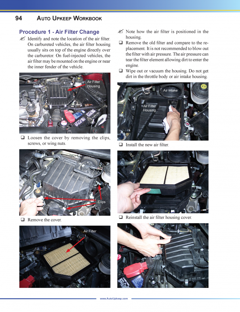 Auto Upkeep Workbook Page 94