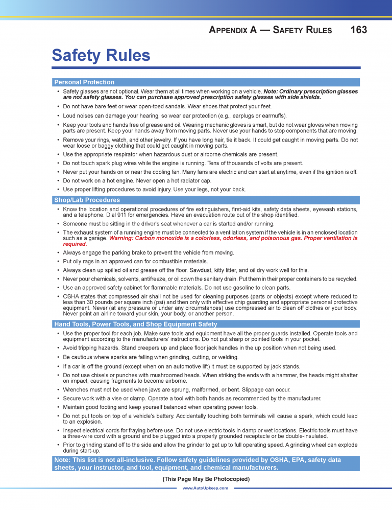 Auto Upkeep Workbook Page 163