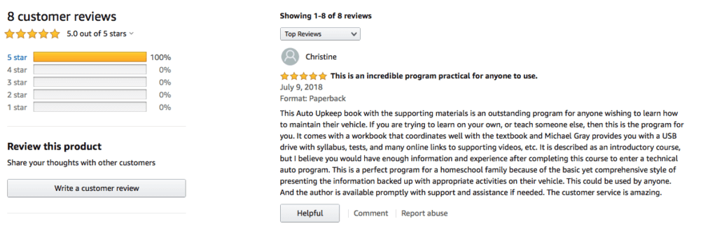 Amazon Auto Upkeep Customer Review