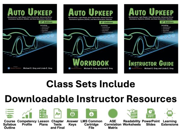 Auto Upkeep (5th Edition © 2025) – Textbook and Workbook Class Set